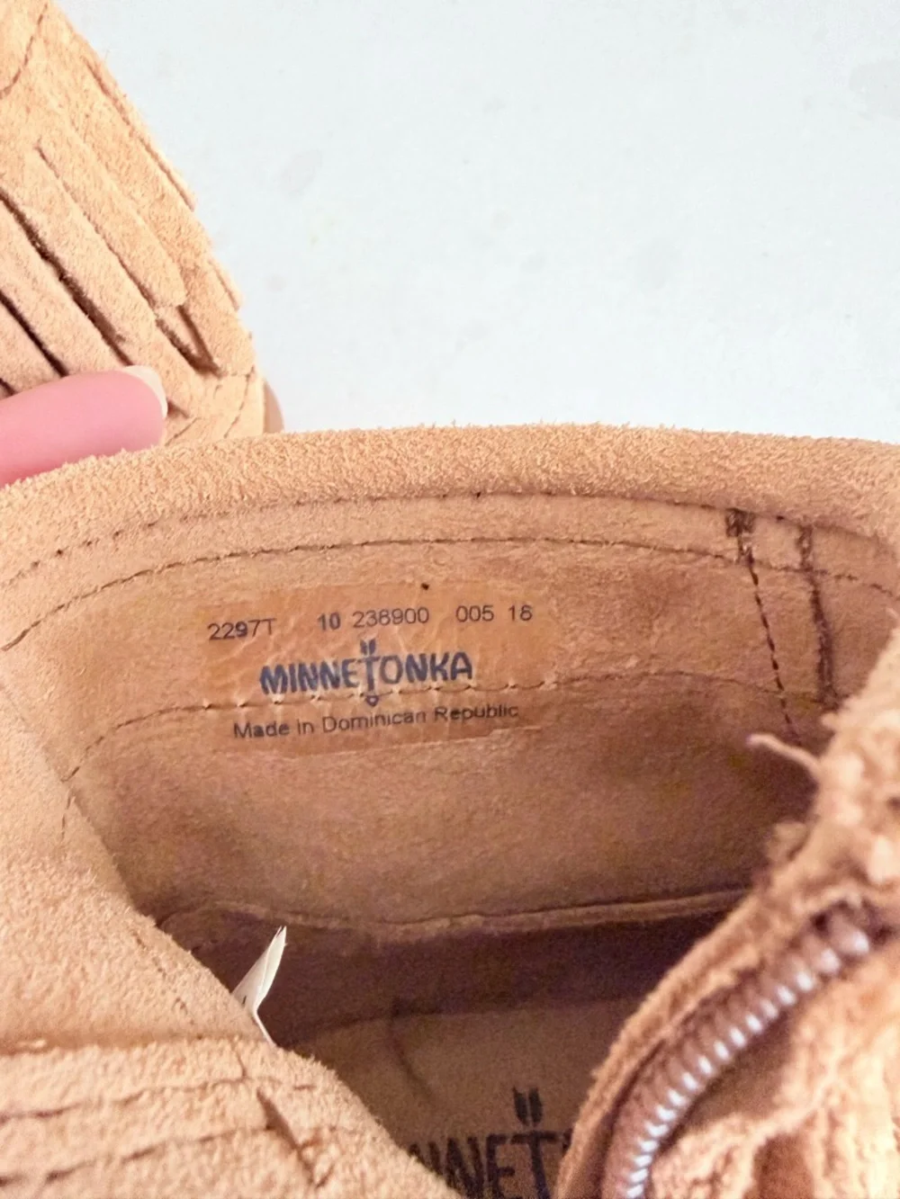 Minnetonka Kids Tan Suede Fringe Ankle Boots